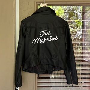 Just Married David’s Bridal Leather Jacket